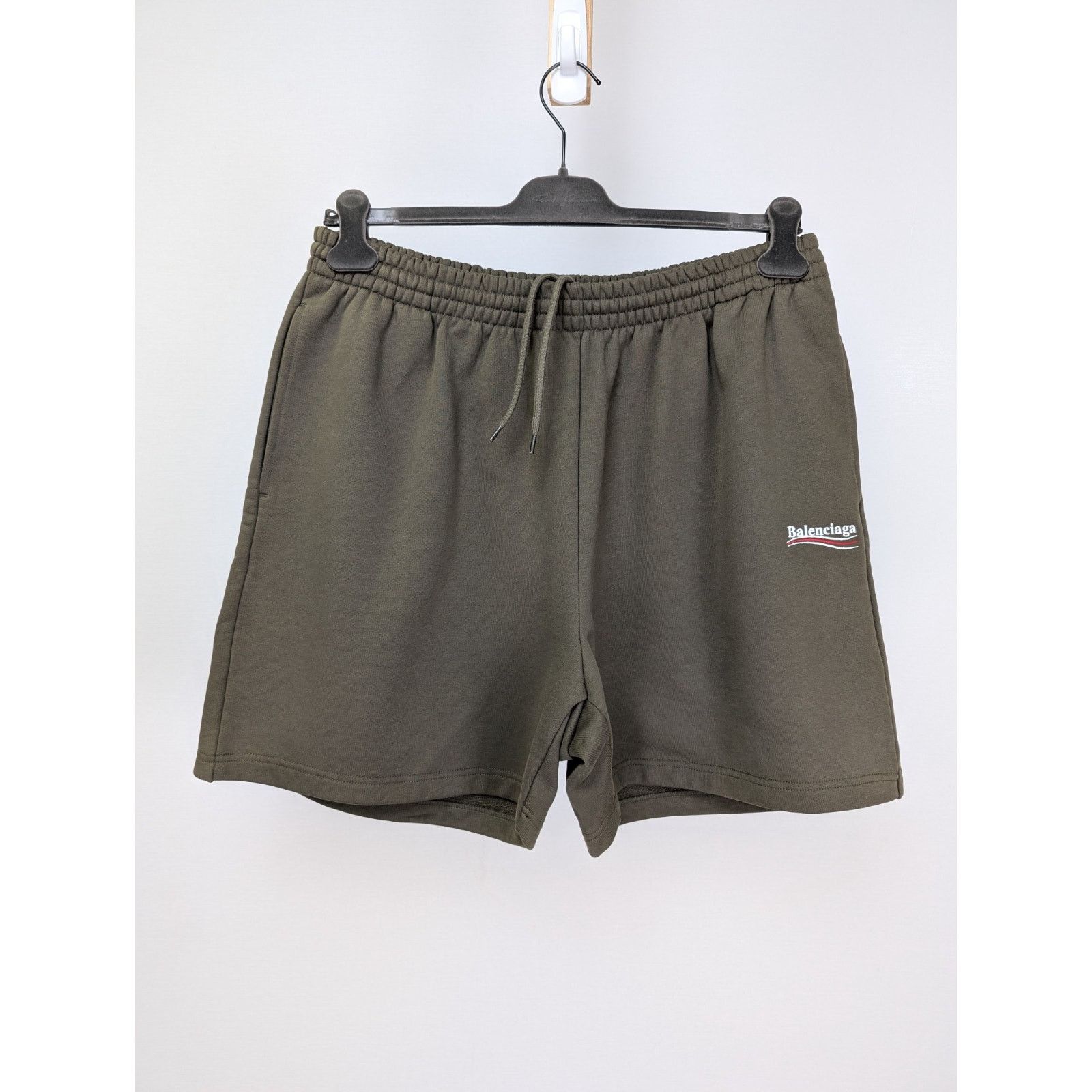 Balenciaga o1rshd1 Embro Pol Campgn Mol Boucleti Shorts Khaki/White/Red Size US 32 / EU 48 - 1 Thumbnail
