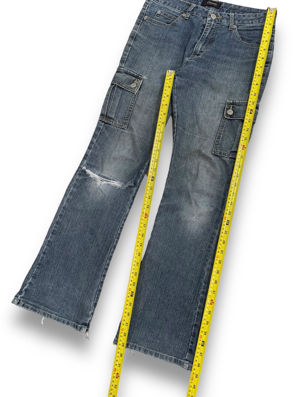 Japanese Brand Vintage Japanese Brand Oririn Flare Distressed Cargo Jeans Size US 29 - 15 Thumbnail