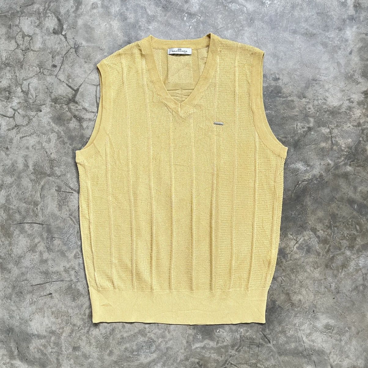 Balenciaga Vintage 90s Balenciaga Big Logo Knit Vest Size US M / EU 48-50 / 2 - 2 Thumbnail