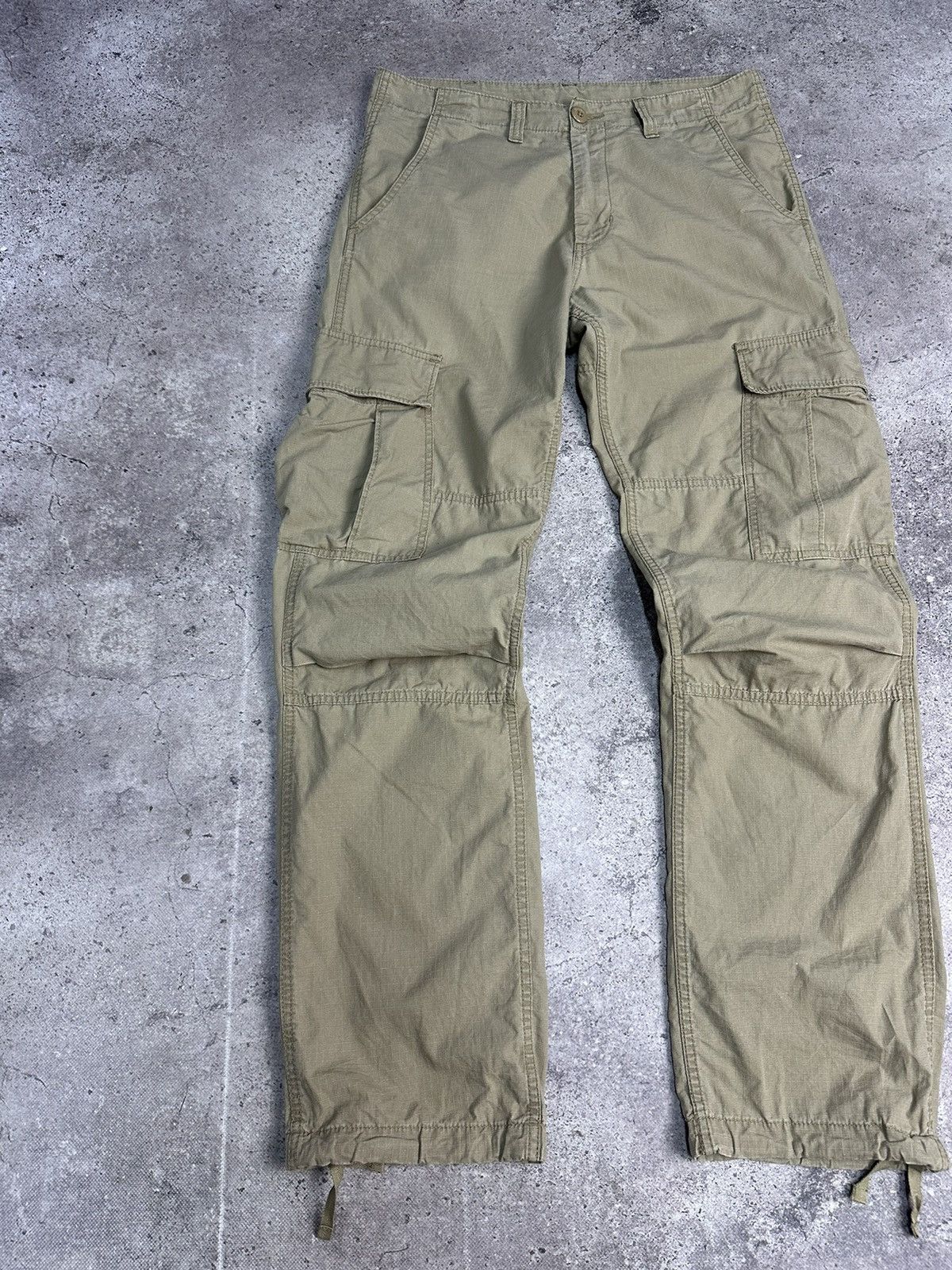 Carhartt × Vintage Vintage Carhartt Cargo Distressed Pants Faded Beige Y2K Size US 32 / EU 48 - 6 Thumbnail
