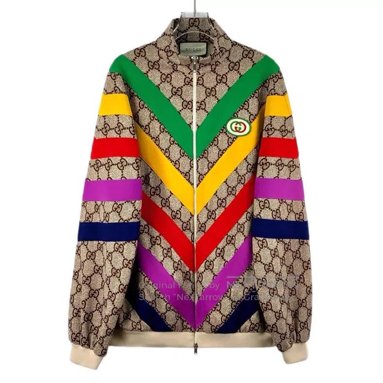 Gucci Gucci Color-blocked striped logo jacquard full print stand Size US L / EU 52-54 / 3 - 1 Thumbnail