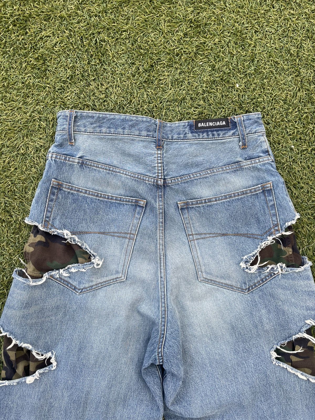 Balenciaga AW21 “Afterworld” - Balenciaga Slash Camo Denim Size US 31 - 5 Thumbnail
