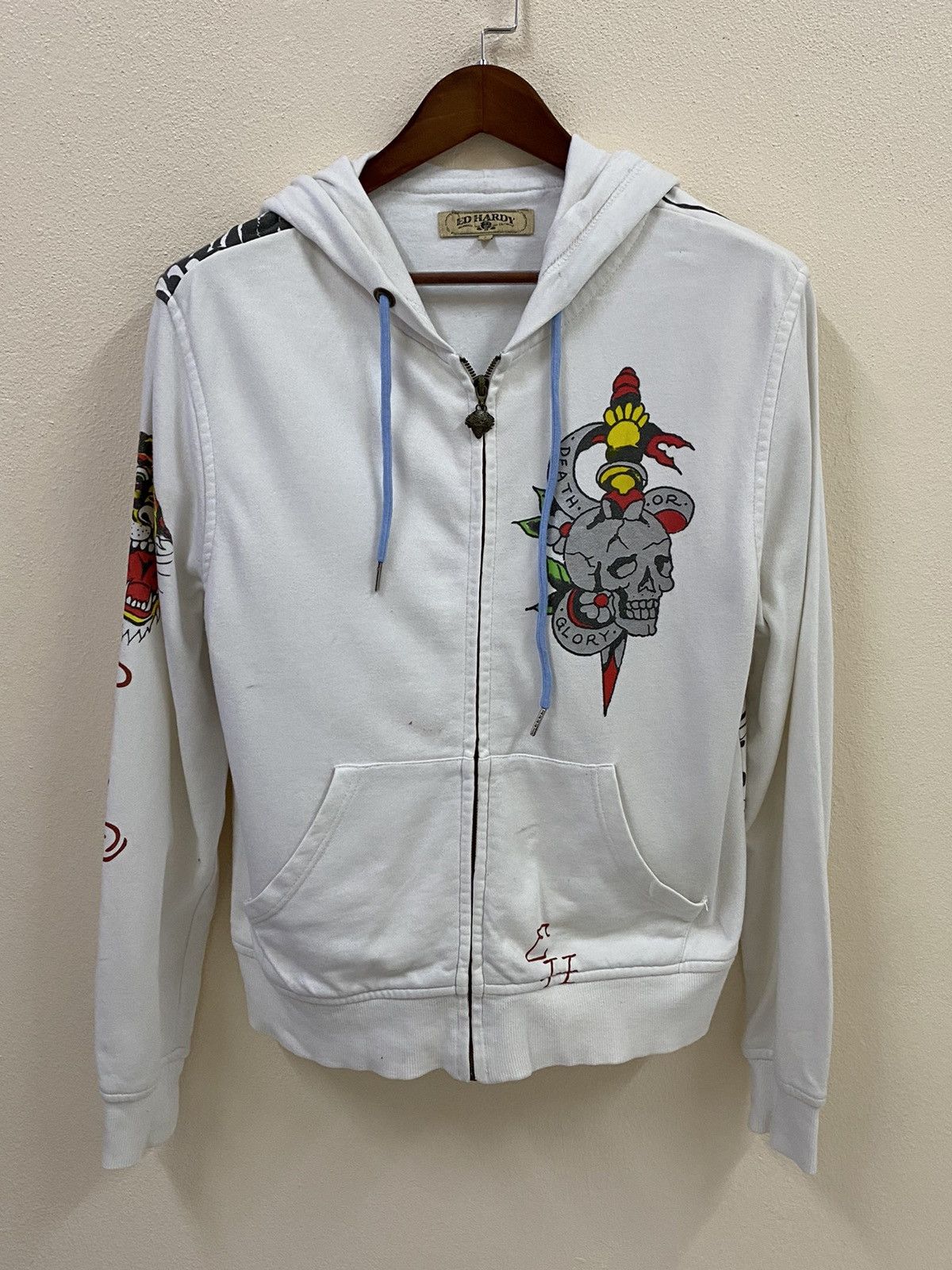 Ed Hardy Vintage Ed Hardy Skull Hoodie Zip Up Size US M / EU 48-50 / 2 - 2 Thumbnail