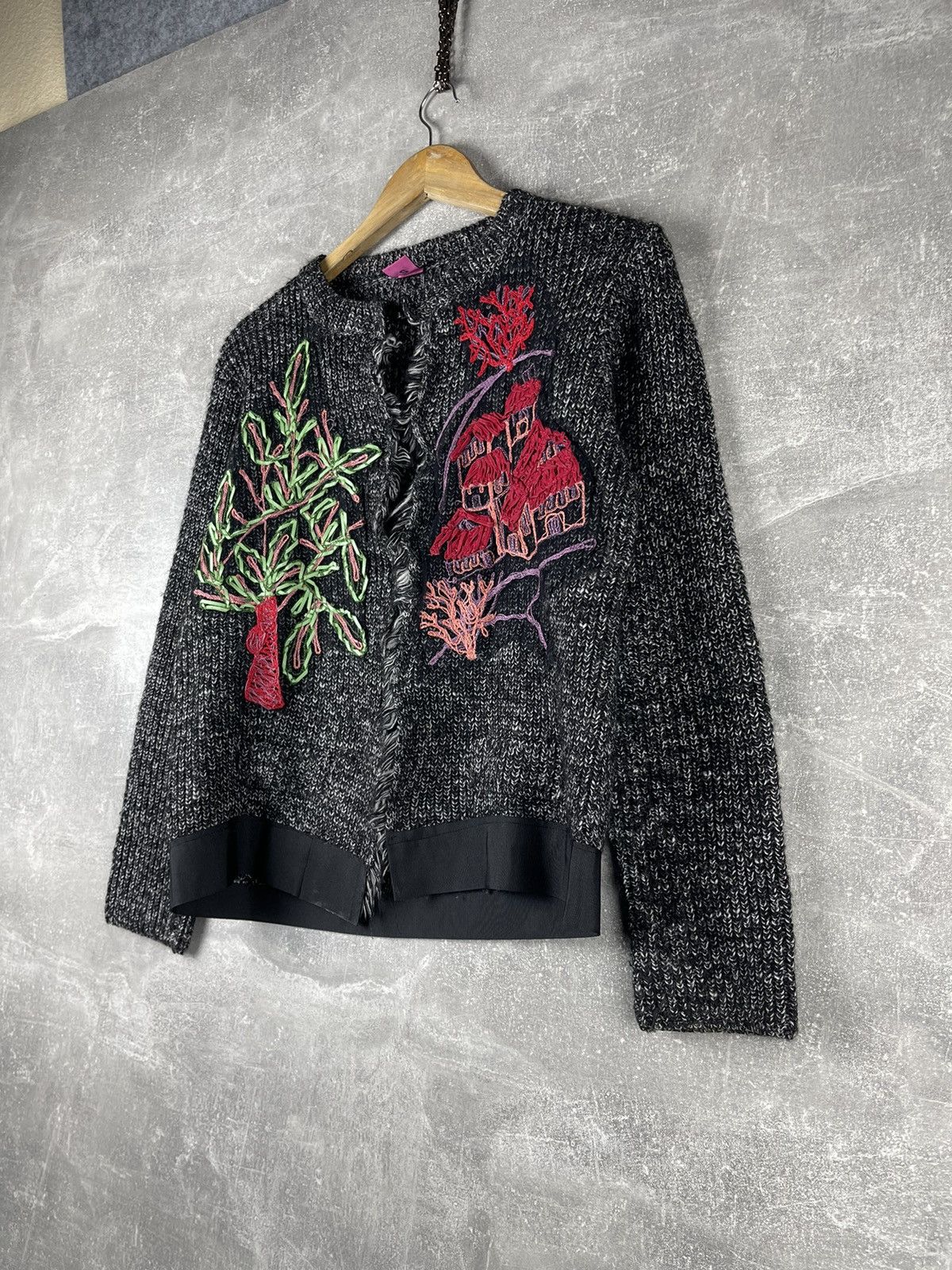 Other Save the Queen Avant Garde Embroidered Knit Jacket Cropped Size S / US 4 / IT 40 - 2 Thumbnail