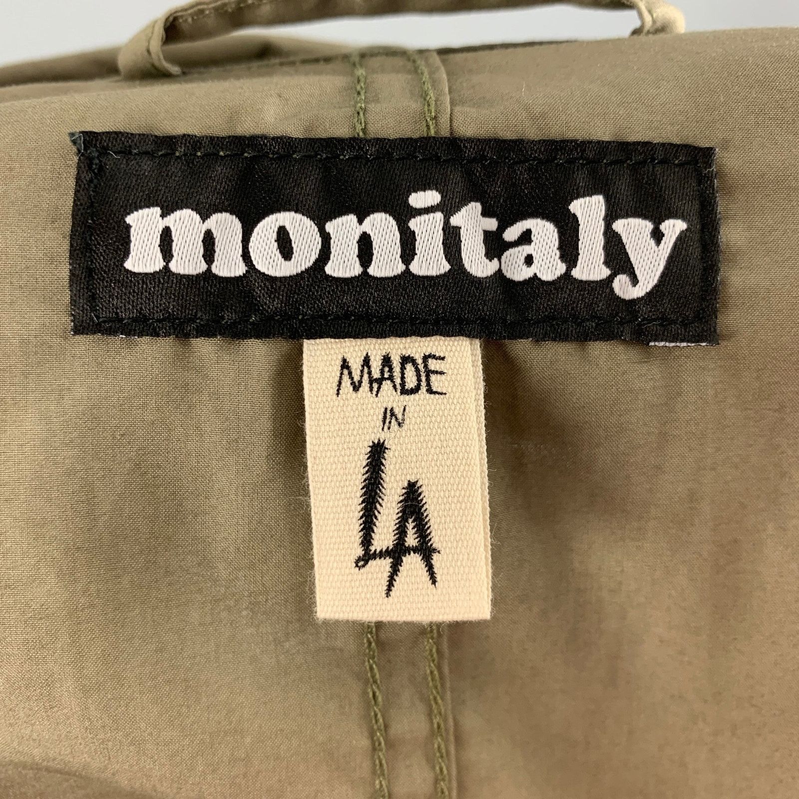 Monitaly MONITALY Size 42 Olive Solid Cotton Lightweight Jacket Size US L / EU 52-54 / 3 - 4 Thumbnail