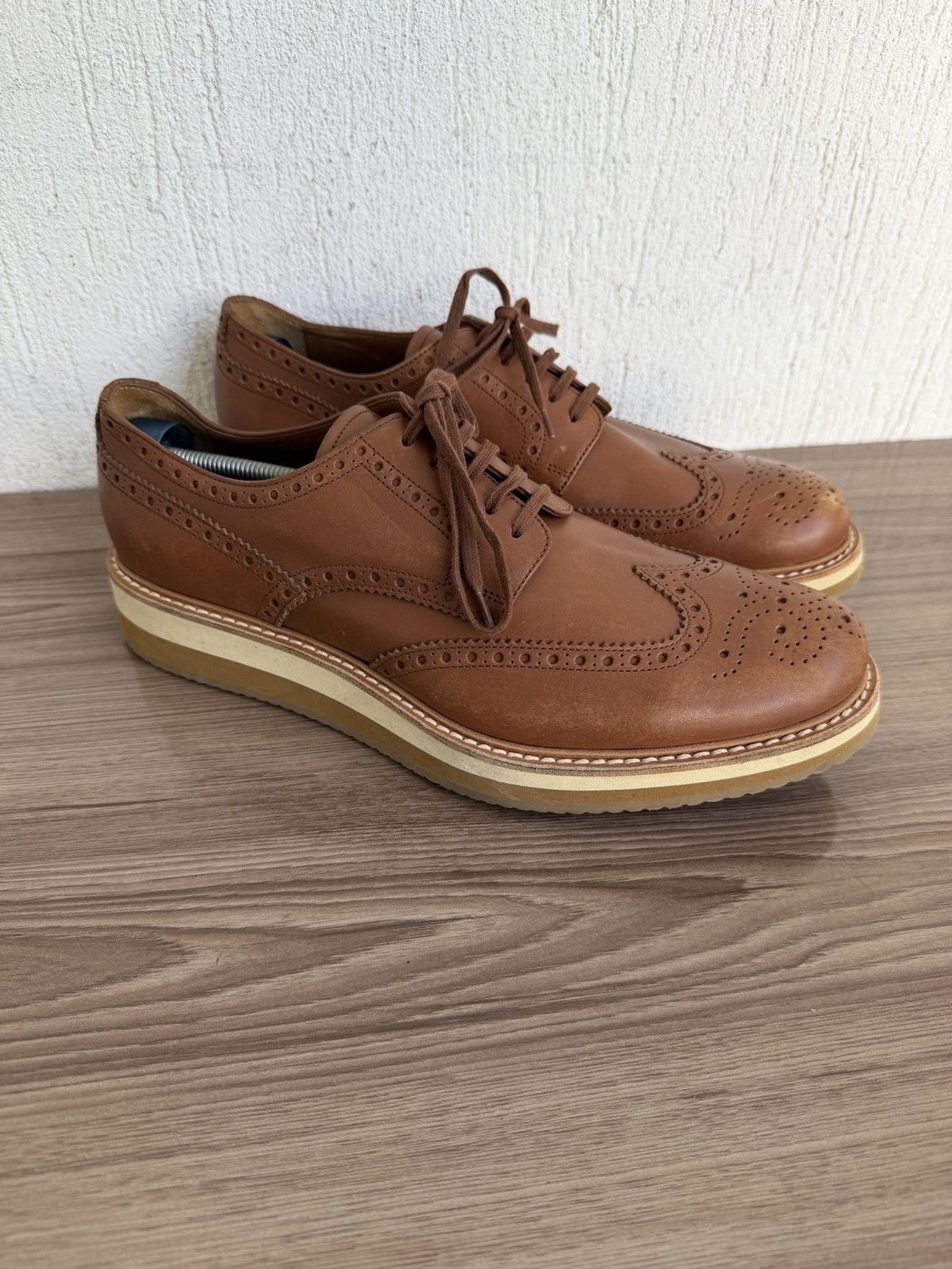 Prada Wingtip brogue derby Size US 10 / EU 43 - 3 Thumbnail