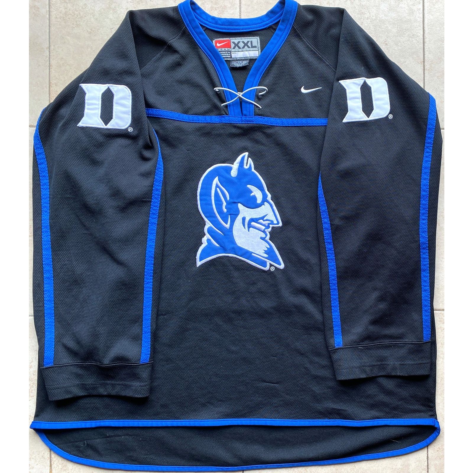 NCAA × Nike Duke Blue Devils 90s NIKE hockey 2XL blk University vtg Size US XXL / EU 58 / 5 - 2 Thumbnail