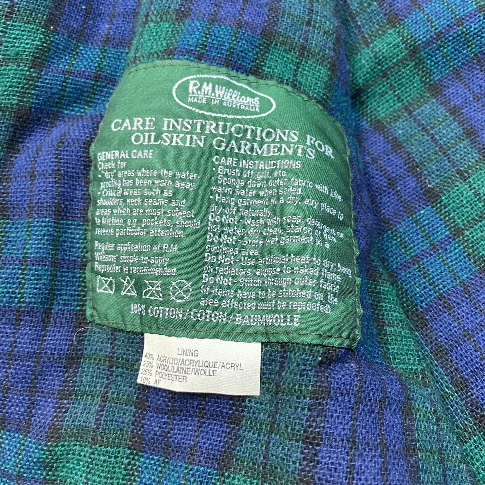 R.M. Williams × Vintage Vintage RM Williams Wax Oilskin Wool Lined Jacket Men's M Size US M / EU 48-50 / 2 - 9 Thumbnail
