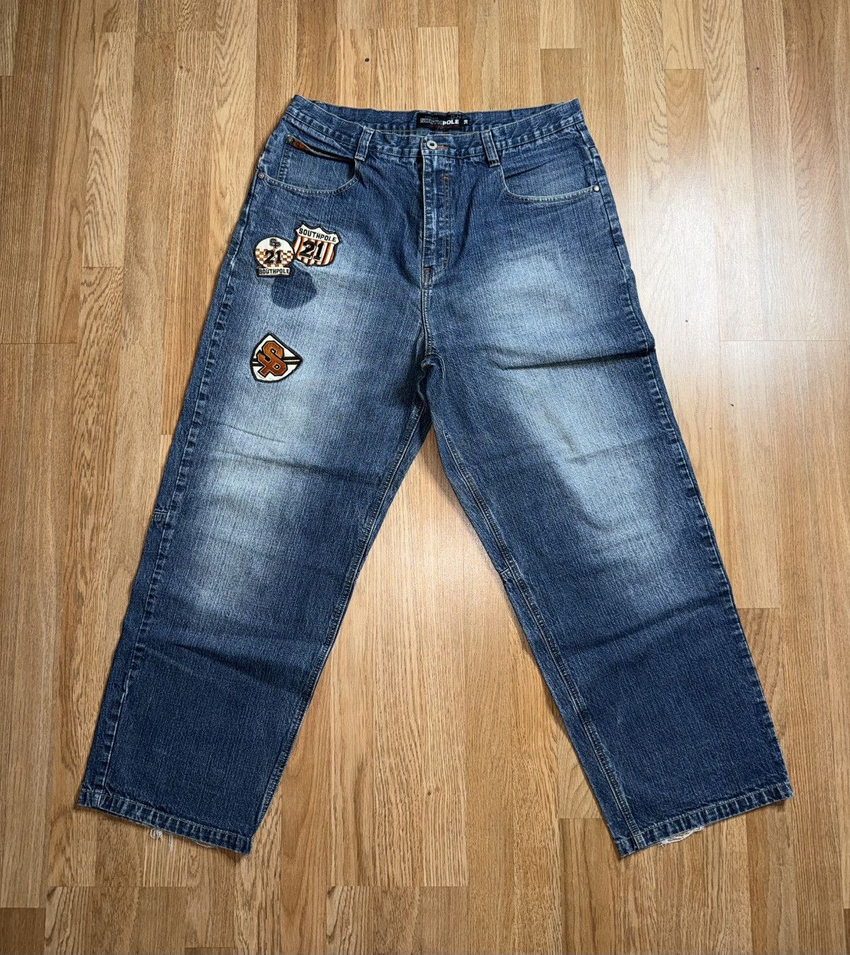 Southpole Southpole Embroidered Patched Blue Jeans Vintage Y2K 36X30.5 Size US 36 / EU 52 - 1 Thumbnail