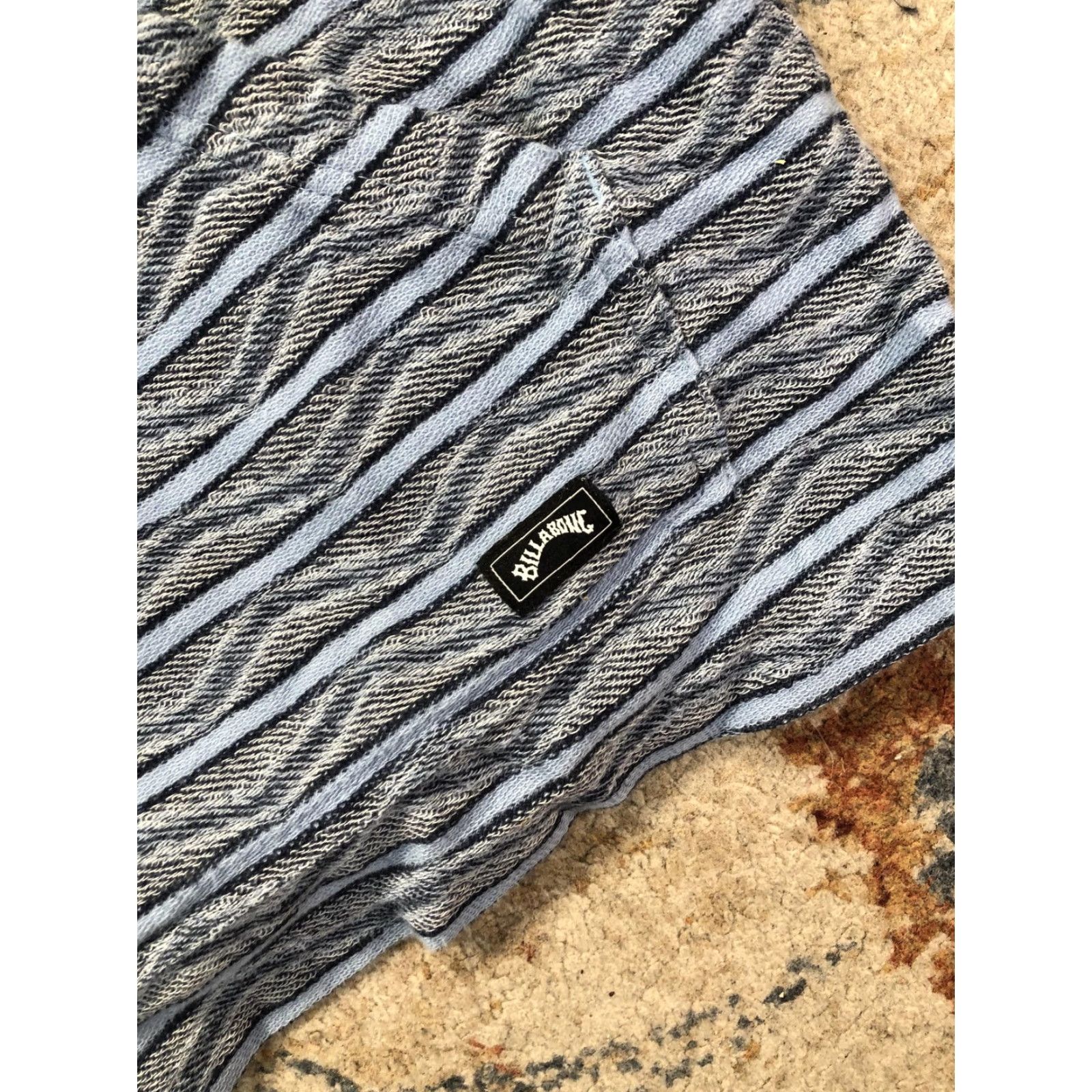 Billabong Billabong Hoodie Shirt Mens M Blue Striped Lightweight Pullover Pocket Wool? (Note: Wool not in original) Size US M / EU 48-50 / 2 - 6 Thumbnail