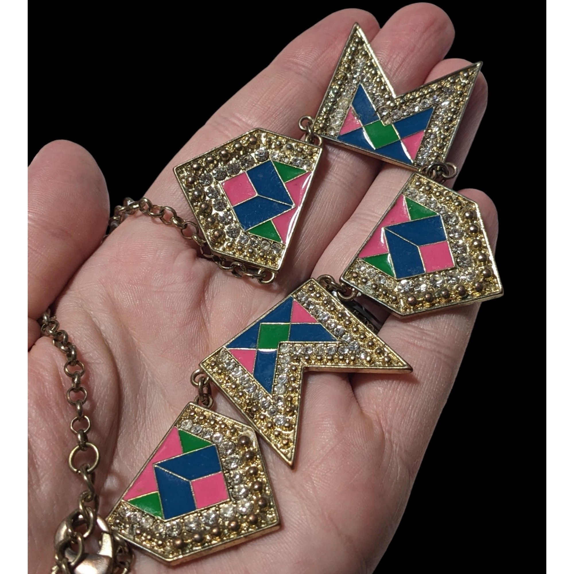 Other Retro Glam Rainbow Geometric Statement Necklace Size ONE SIZE - 5 Thumbnail