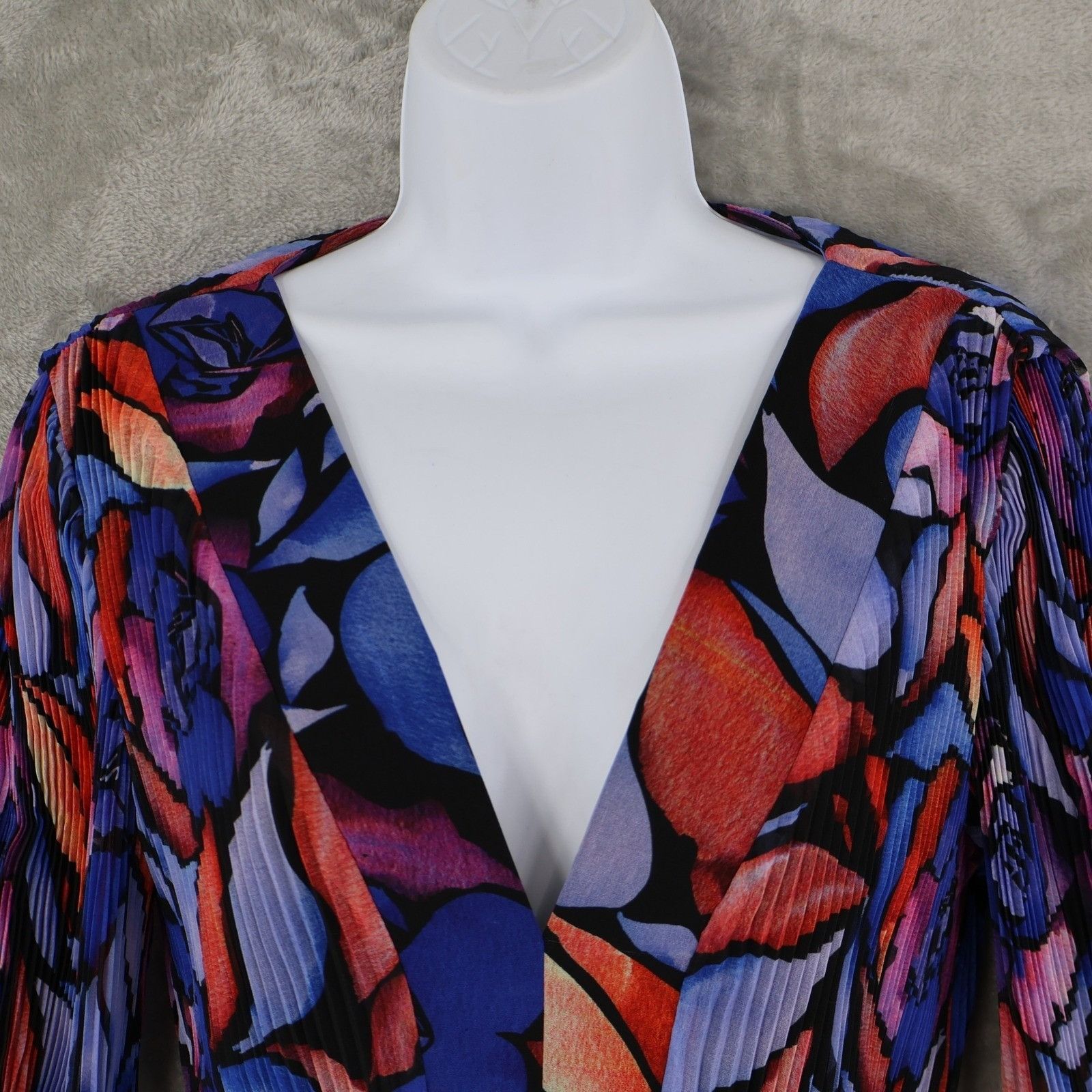 MILLY Milly Liv Dream Rose Print Dress Womens 4 Blue Pleated Artsy Size S / US 4 / IT 40 - 9 Thumbnail