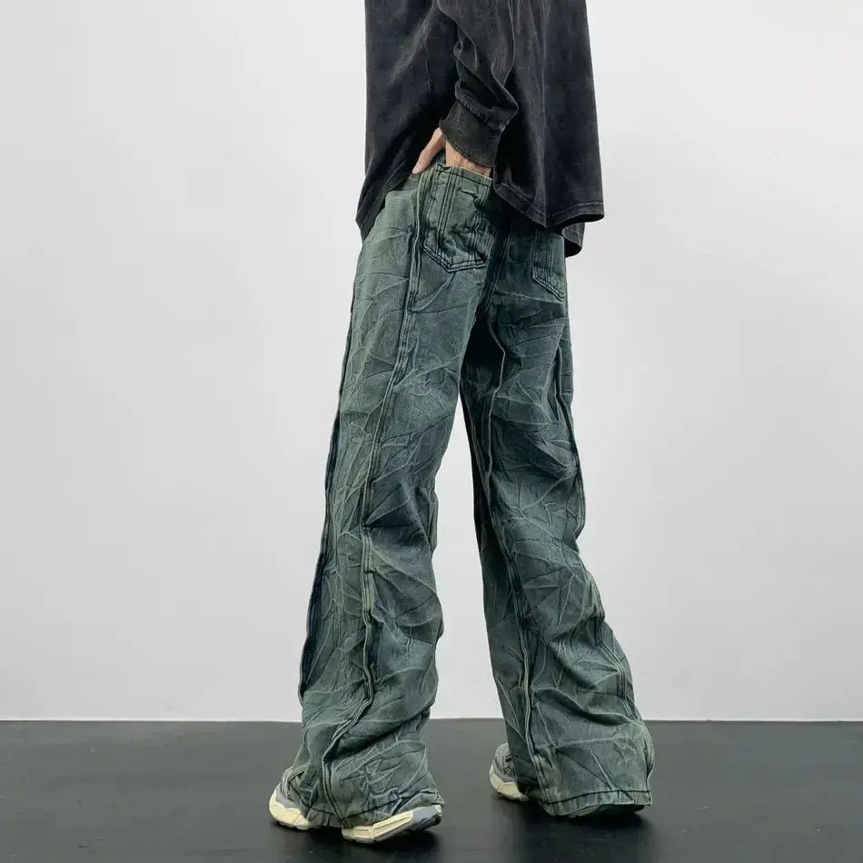 Japanese Brand Retro hip-hop loose wide leg slightly flared jeans Size US 32 / EU 48 - 4 Thumbnail