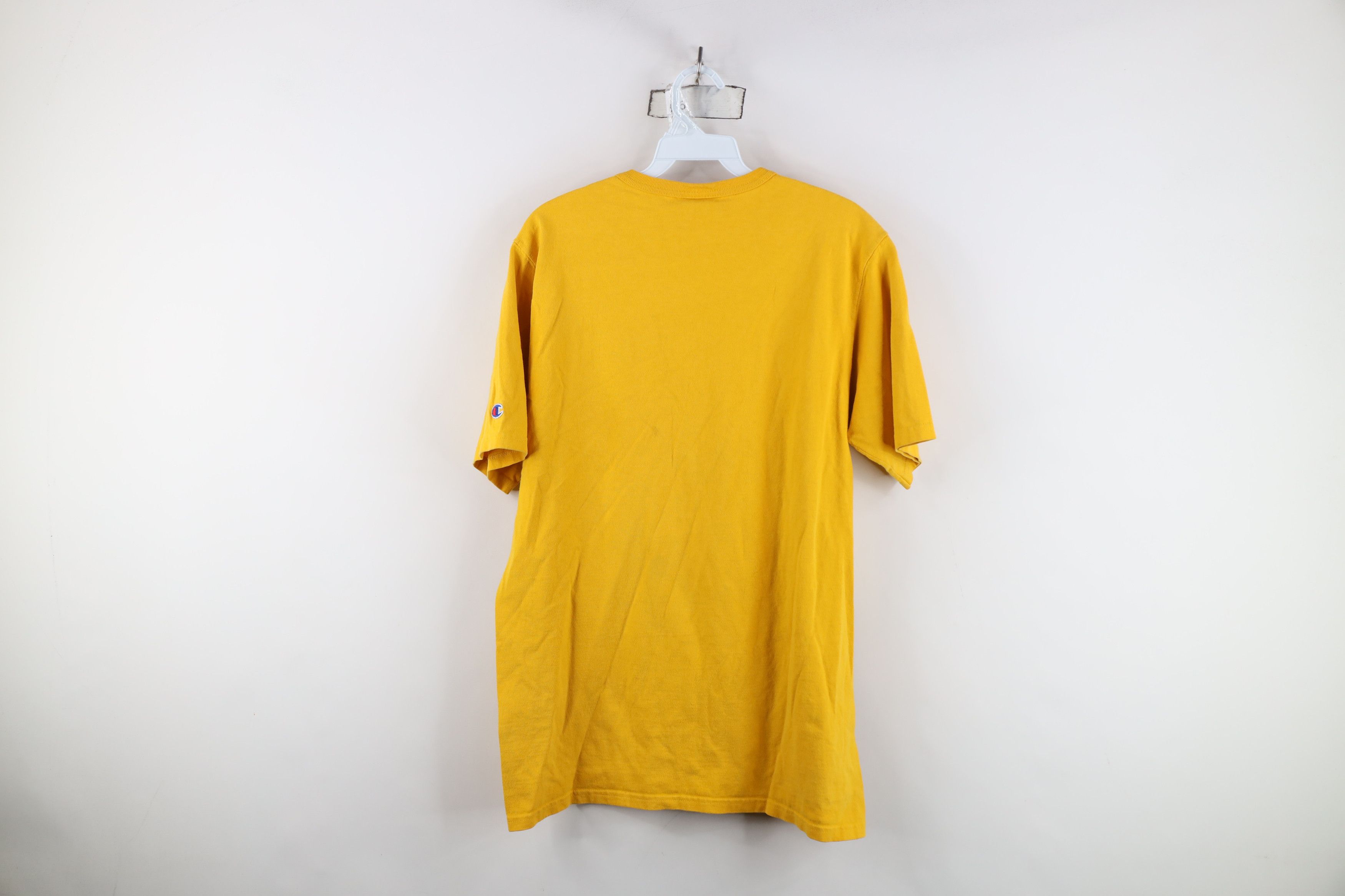 Champion Vintage Y2K Champion Logo Patch Cotton Knit T-Shirt Yellow Size US L / EU 52-54 / 3 - 12 Thumbnail