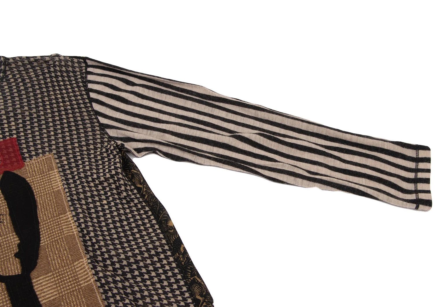 Jean Paul Gaultier Mask Patch Striped Sleeve Power Net Cutout Top Multi Size US M / EU 48-50 / 2 - 4 Thumbnail