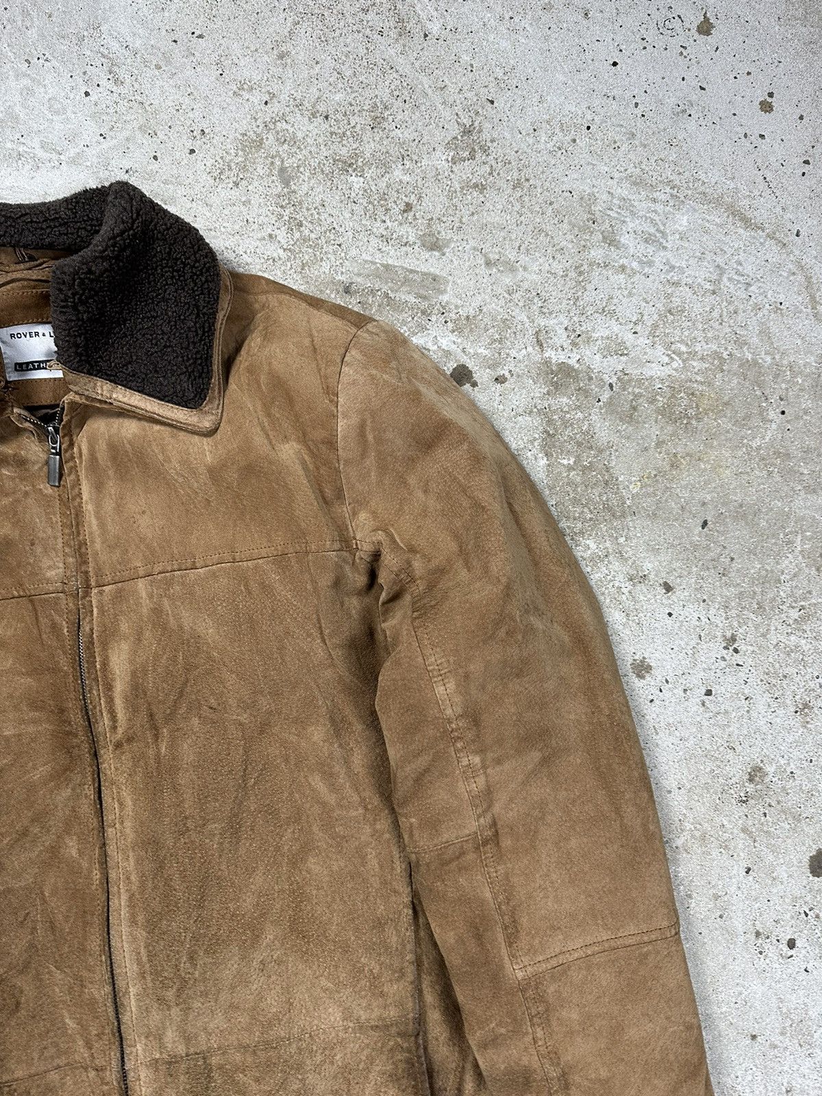 Vintage Vintage y2k Brown Leather Suede Jacket Fleece Collar Sherpa Size US XL / EU 56 / 4 - 8 Thumbnail
