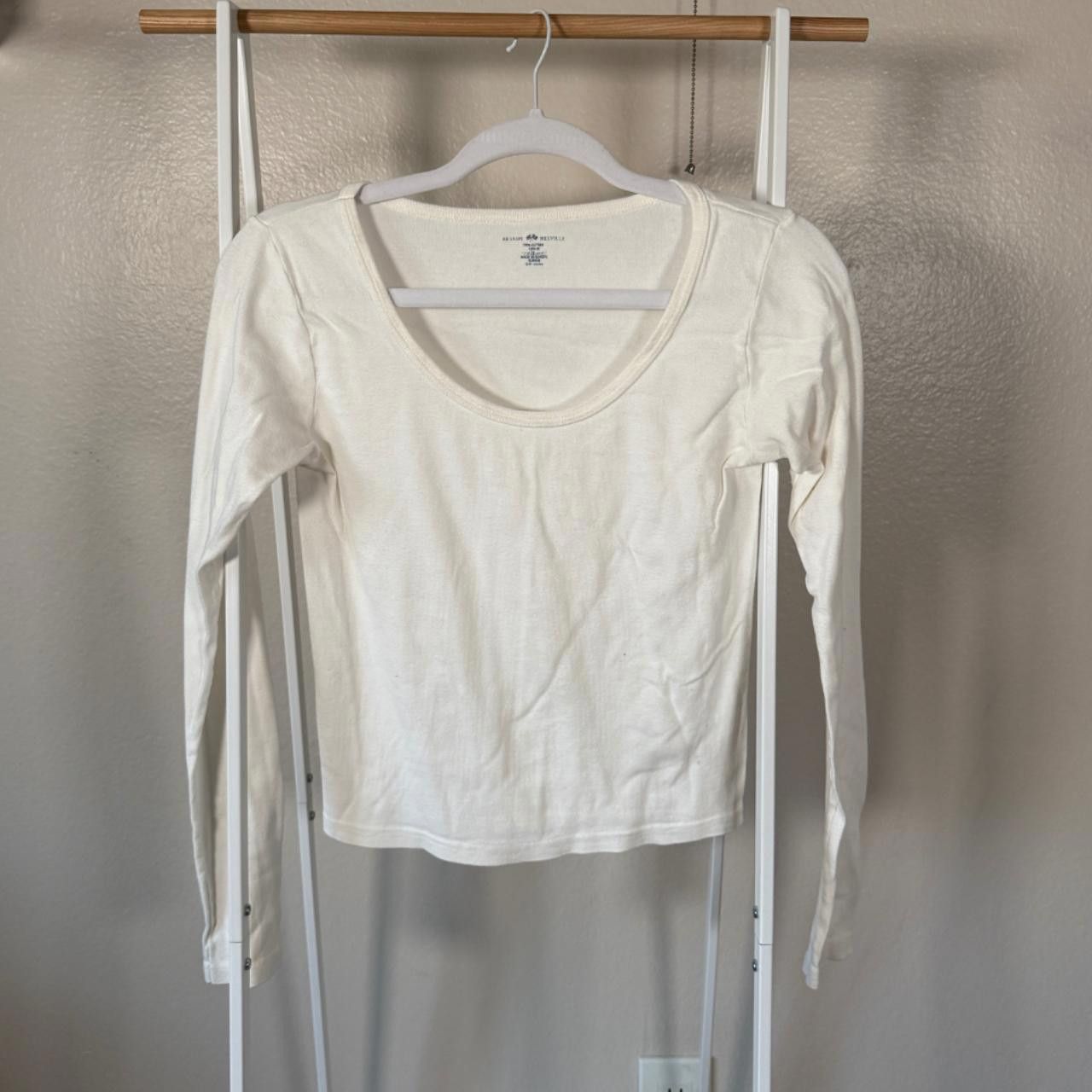 Designer white brandy melville long sleeve🤍 Size S / US 4 / IT 40 - 1 Thumbnail