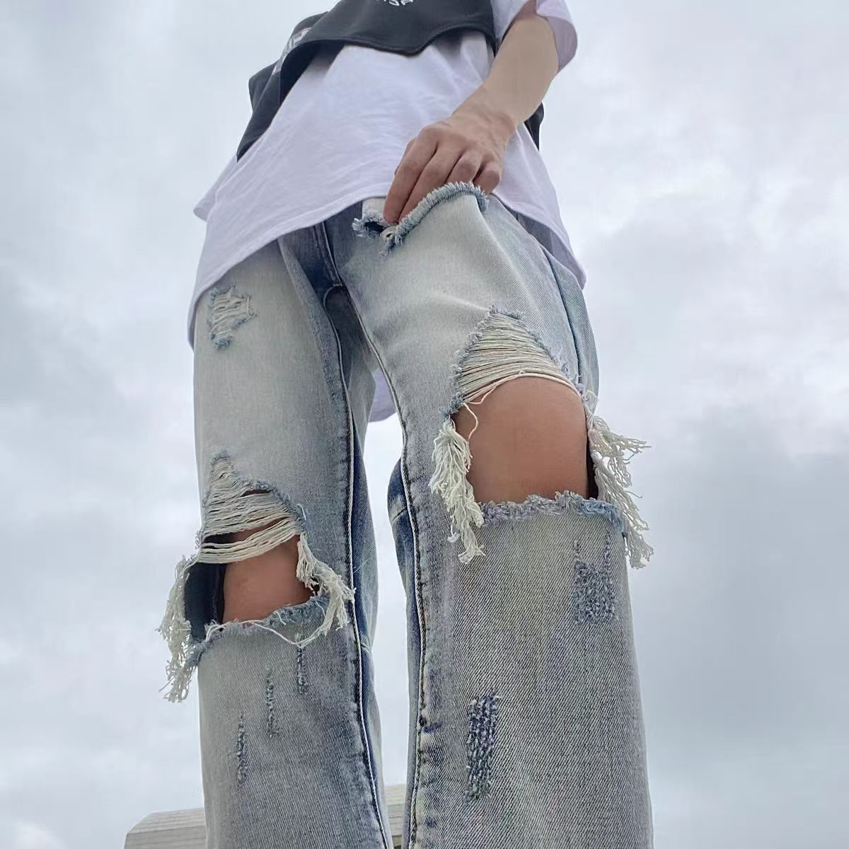 Japanese Brand × Jean High Street Washed Zipper Ripped Design Jeans Size US 34 / EU 50 - 2 Thumbnail