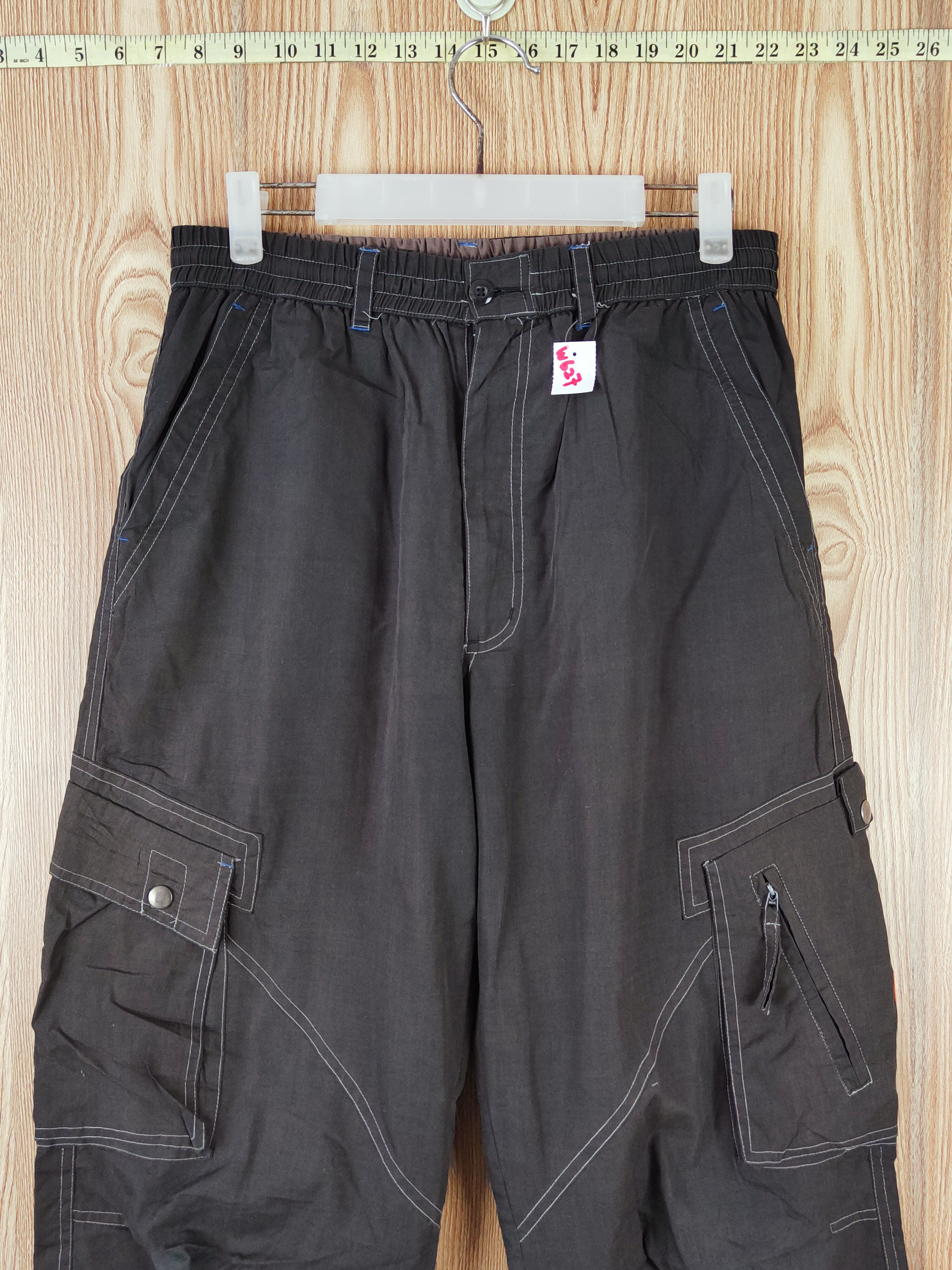 Japanese Brand First Down Black Multipocket Sweatpants #W627 Size US 31 - 2 Thumbnail