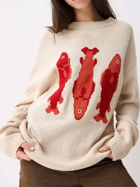 Other Pretty Garbage Sardine jacquard sweater Size L / US 10 / IT 46 - 3 Thumbnail