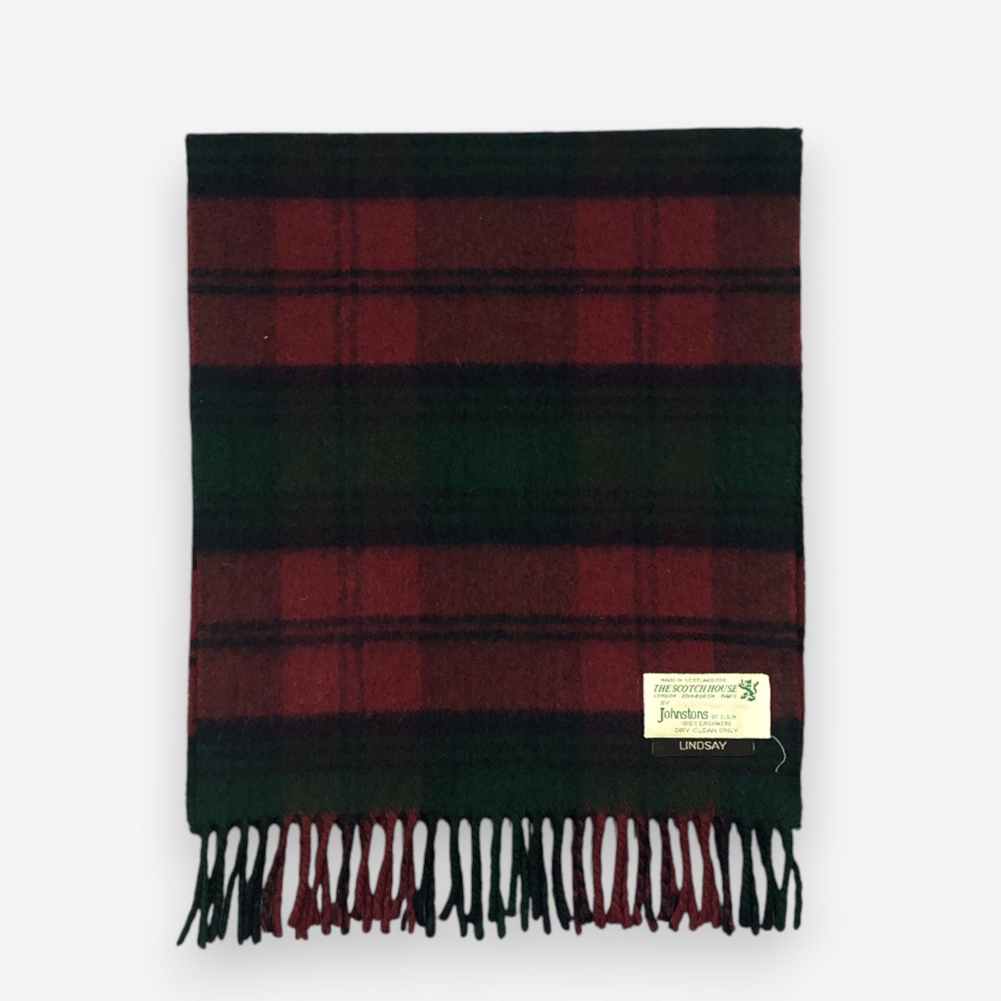 Johnstons Of Elgin Vintage Johnstons Scarf Muffler Wool Plaid Tartan Scarves Size ONE SIZE - 2 Thumbnail