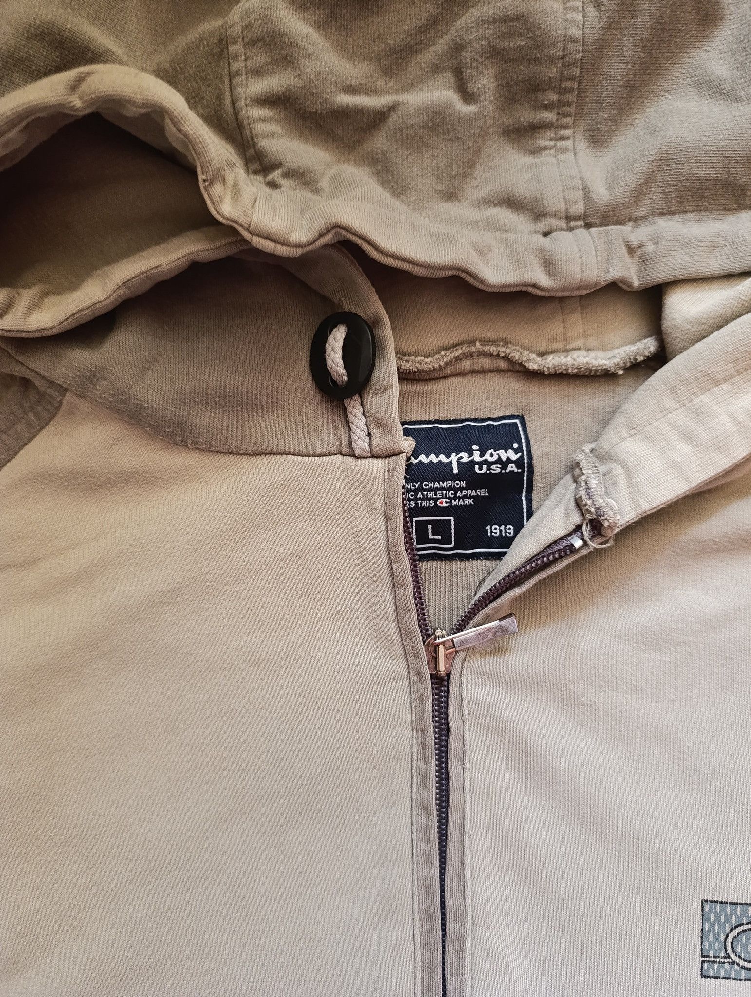 Champion Vintage Champion Raw Edge Hoodie – Olive, Oversized L Size US L / EU 52-54 / 3 - 2 Thumbnail