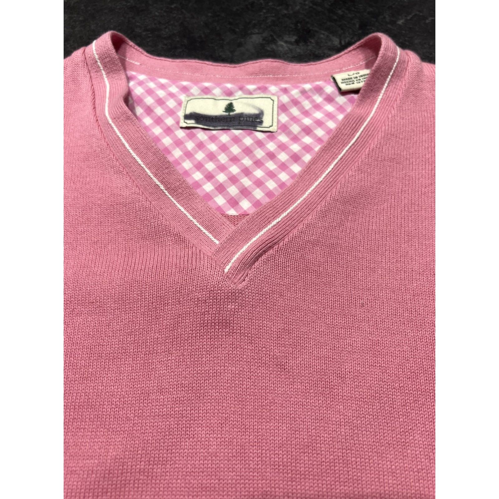 Pinko Southern Pines Men V-Neck Sweater Vest Golf Preppy Pink L Size US L / EU 52-54 / 3 - 5 Thumbnail