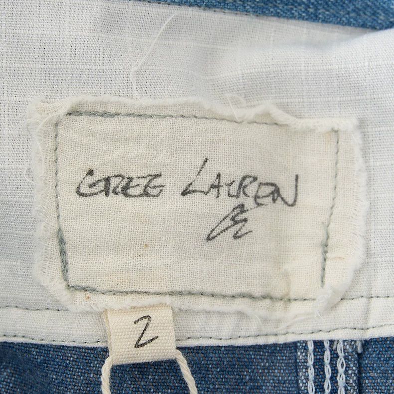 Greg Lauren Greg Lauren Men's Fringed Patchwork Washed Denim Jacket Size US M / EU 48-50 / 2 - 8 Thumbnail