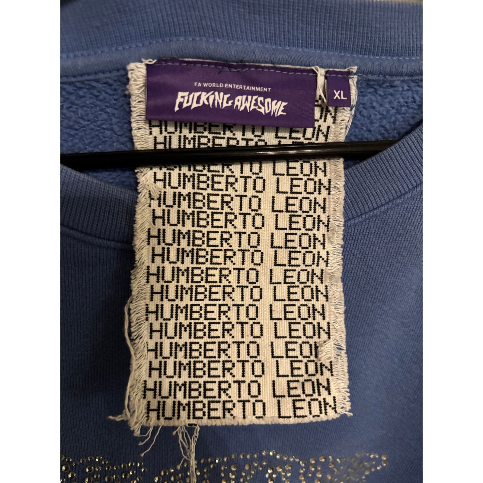 Fucking Awesome Fucking Awesome x Humberto Leon Rhinestone Logo Crewneck. XL Size US XL / EU 56 / 4 - 3 Thumbnail