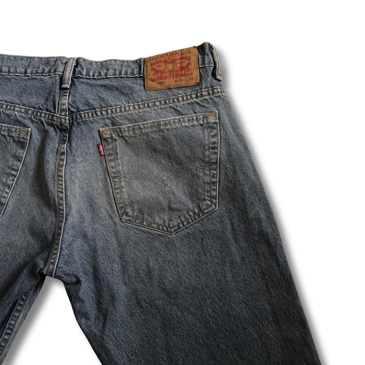 Levi's Levis 569 Jeans Mens 32x32 Blue Straight Distressed Denim Size US 32 / EU 48 - 11 Thumbnail