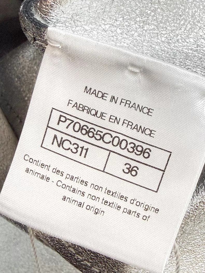 Chanel Chanel Stitching silver letter logo leather jacket Size XS / US 0-2 / IT 36-38 - 5 Thumbnail