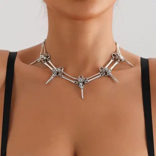 Jewelry Maijima x Akane Bird Skull Chocker Necklace Size ONE SIZE - 2 Thumbnail