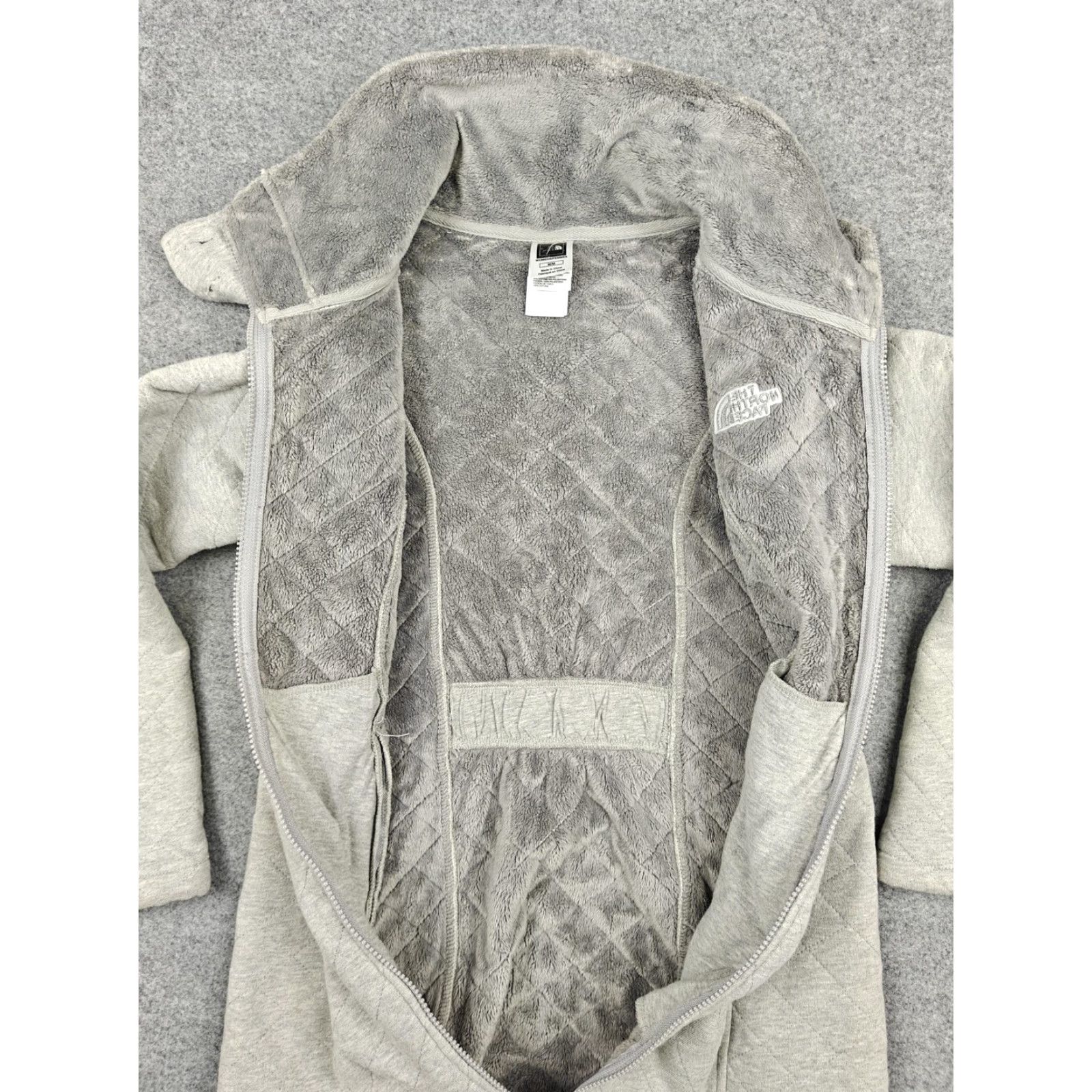 The North Face The North Face Coat Womens Medium Gray Quilted Fleece Lined Full Zip Collar Size M / US 6-8 / IT 42-44 - 3 Thumbnail