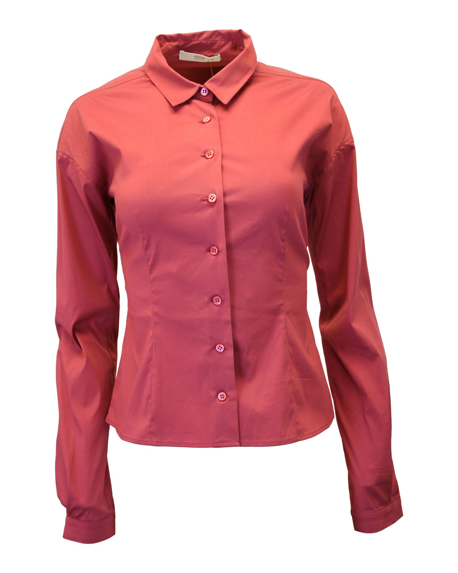 Prada Prada Button Down Shirt in Red Cotton Size S / US 4 / IT 40 - 1 Thumbnail