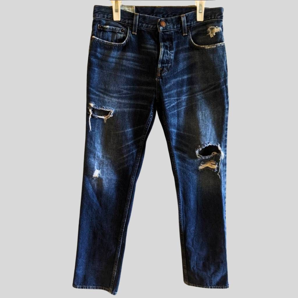 Hollister Hollister Men’s Distressed Straight Leg Jeans W32 L32 Medium Wash Button Fly Size US 32 / EU 48 - 1 Thumbnail
