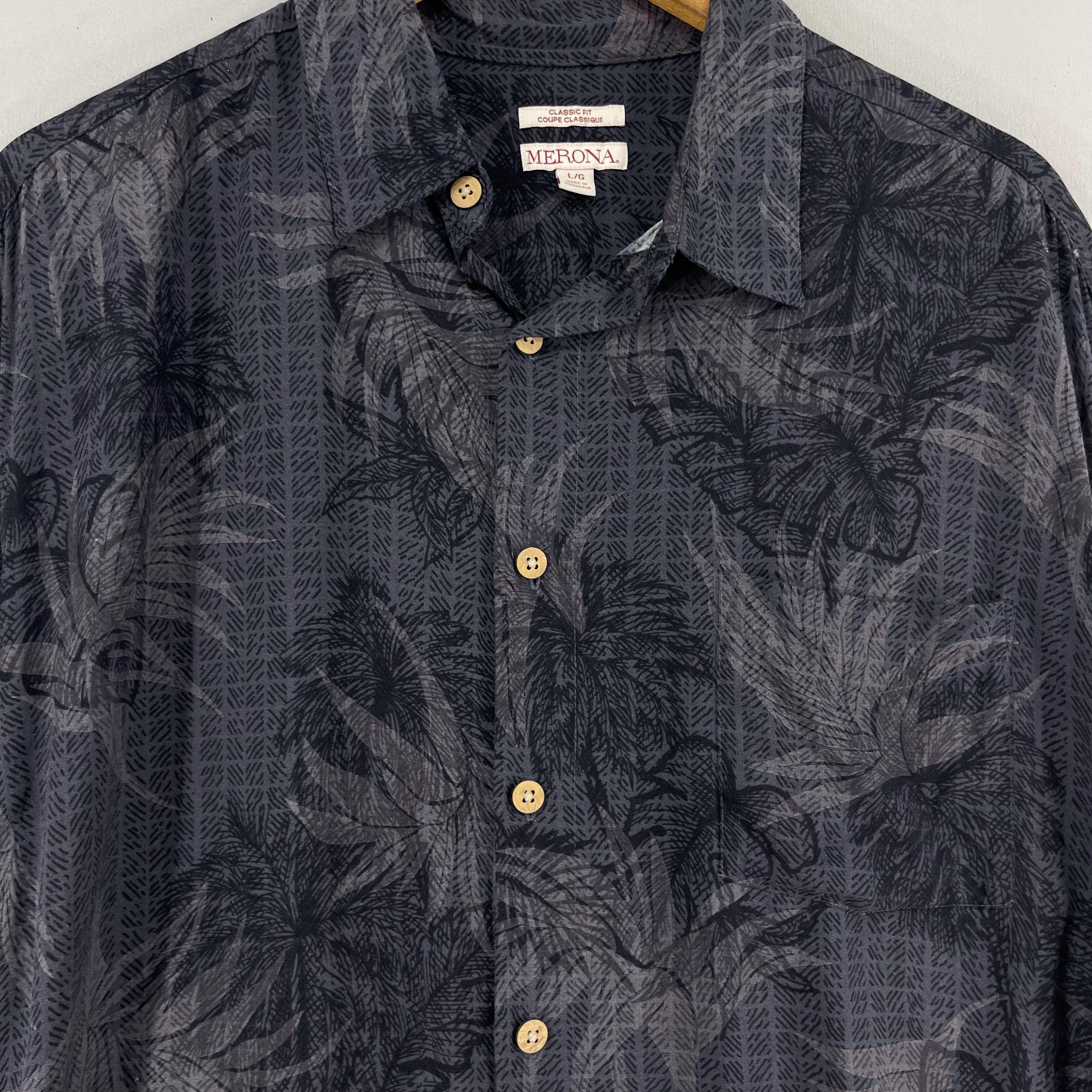 Japanese Brand Vintage MERONA Aloha Tropical Flower Motive Hawaii Shirt Size US L / EU 52-54 / 3 - 2 Thumbnail