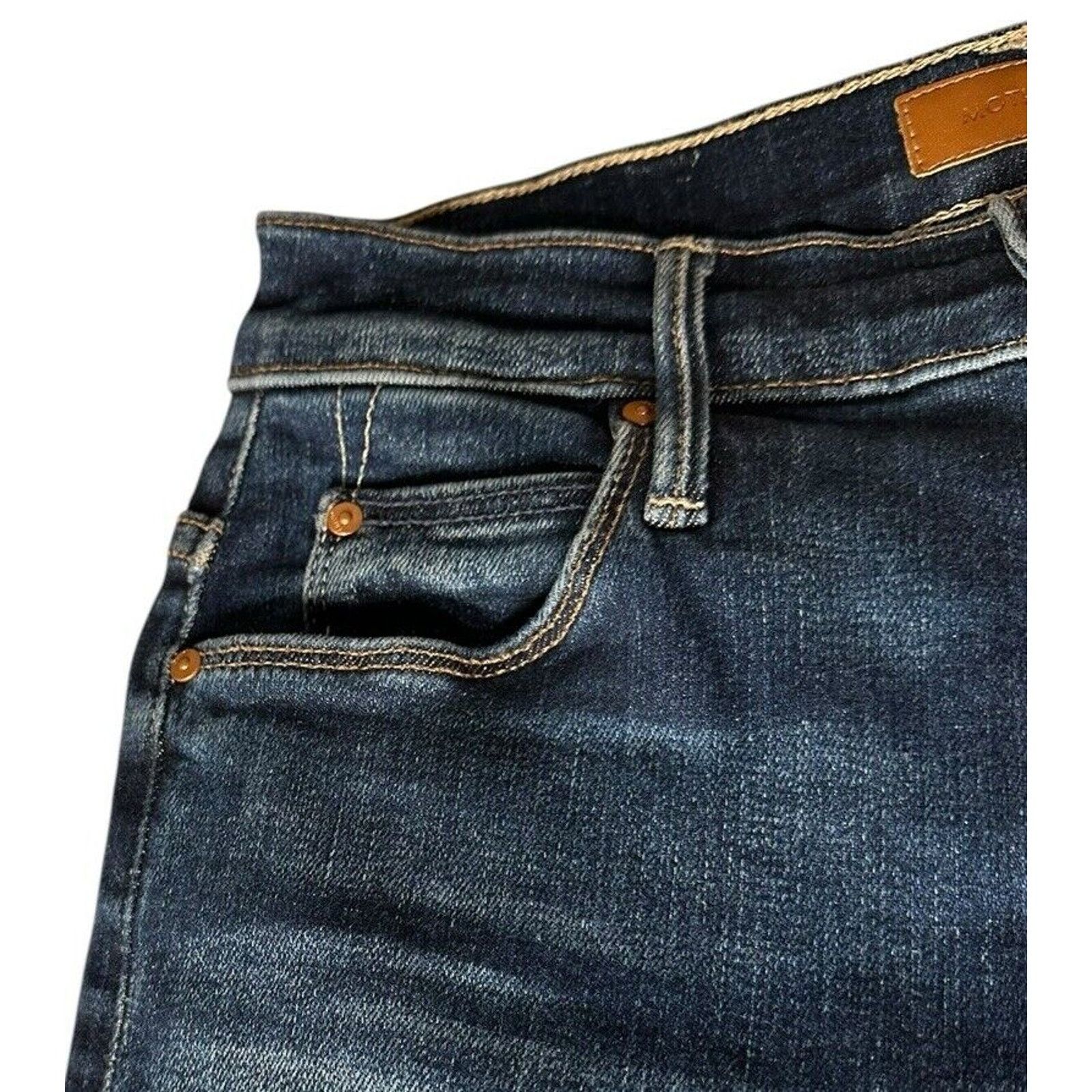 MOTHER MOTHER The Stunner Ankle Fray Jean Womens 25 Dark Skinny Size 25" / US 0 / IT 36 - 8 Thumbnail