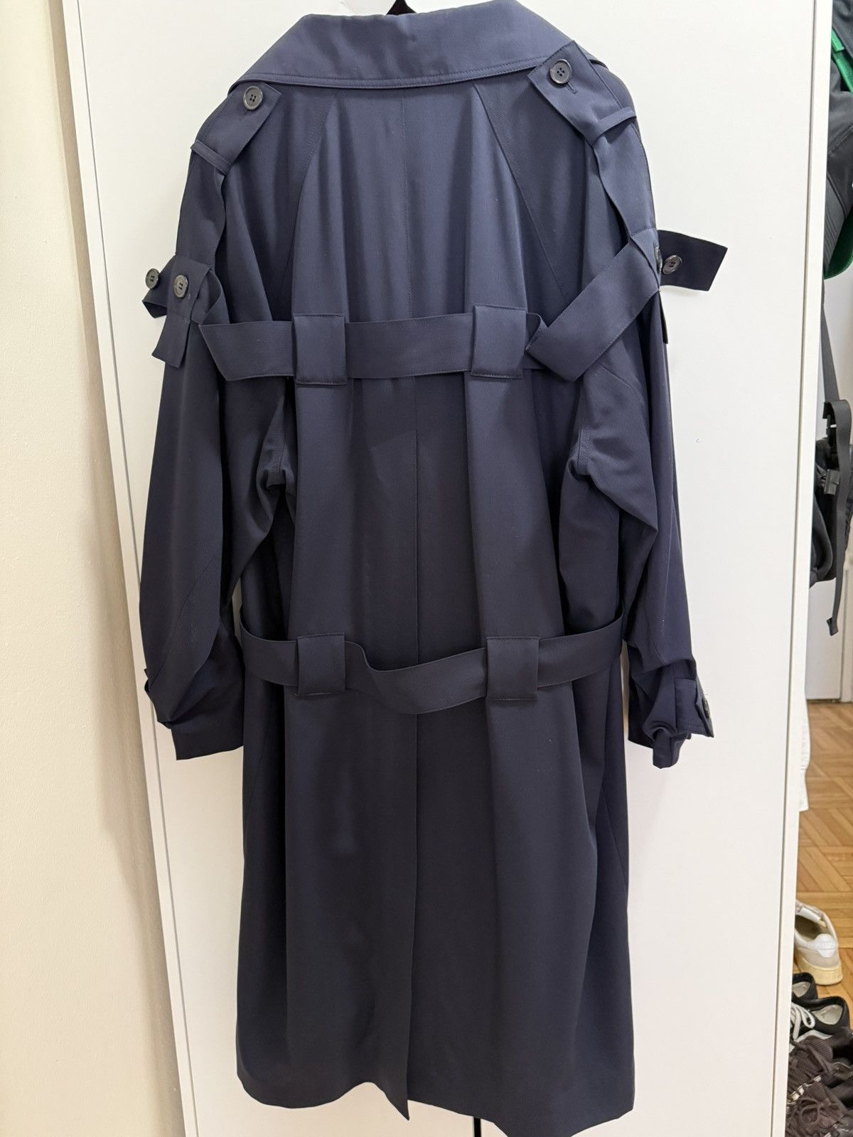 Marni MARNI 2017 NAVY RUNWAY TRENCH COAT Size US L / EU 52-54 / 3 - 3 Thumbnail