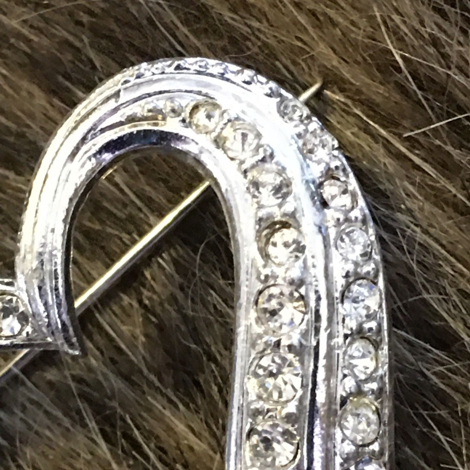 Vintage Vintage 80s silver tone rhinestone heart brooch Size ONE SIZE - 3 Thumbnail