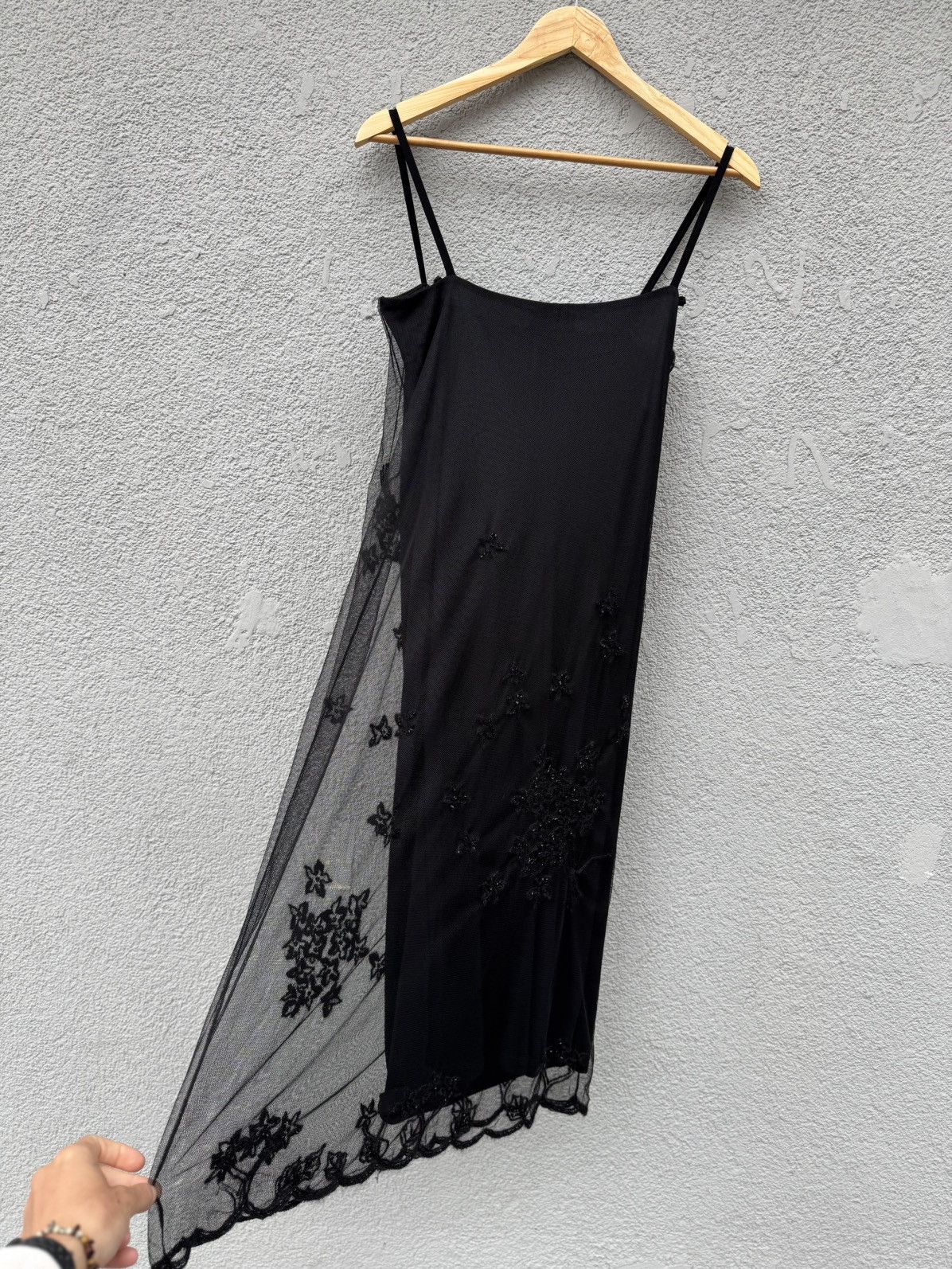 Max Mara 90s Max Mara Embellished see through Elegant vintage dress Size L / US 10 / IT 46 - 2 Thumbnail