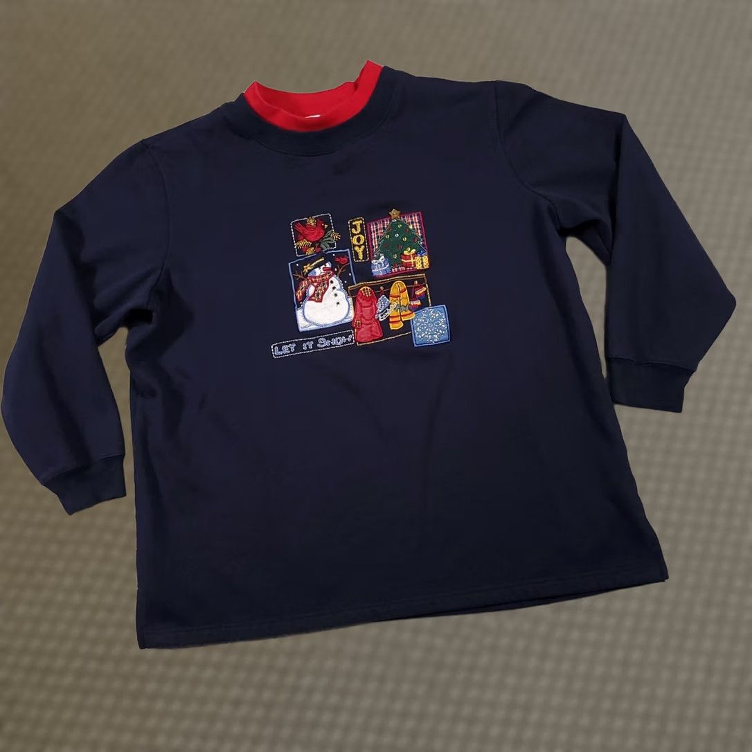 Vintage VINTAGE Bobbie Brooks Sweatshirt Women 14W 16W Embroidered Granny Let It Snow Winter Crew Neck Pullover Knit Long Sleeve Blue 90s Womens Size XL / US 12-14 / IT 48-50 - 1 Thumbnail