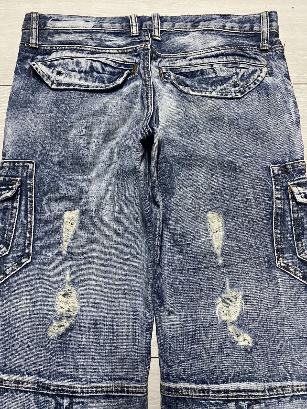 semanticdesign SemanticDesign Tactical Distressed Multipocket Flare Jeans Size US 32 / EU 48 - 4 Thumbnail