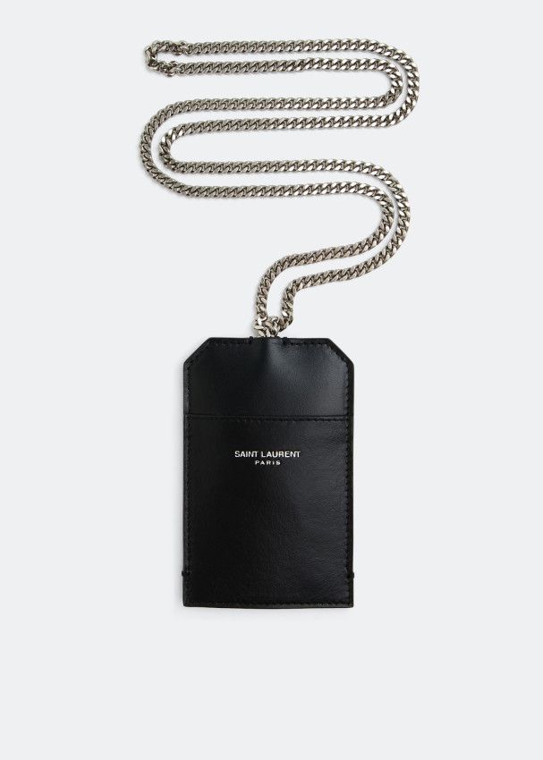 Saint Laurent Paris o1s1wg111124 Size: OS / Leather Chain Cardholder in Black Size ONE SIZE - 1 Thumbnail