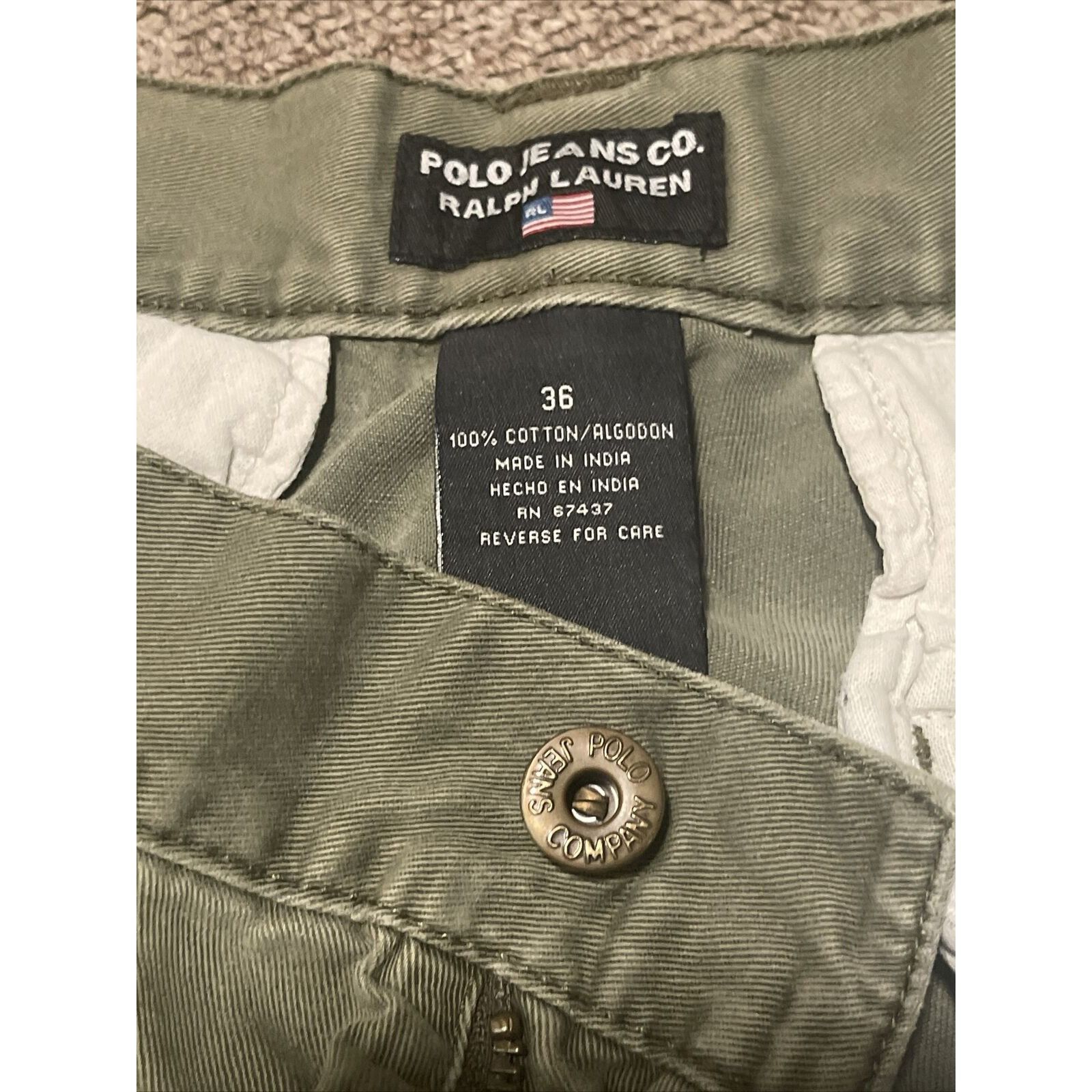 Polo Ralph Lauren Vintage 90s Mens Size 36 Polo Ralph Lauren Olive Green Utili Size US 36 / EU 52 - 3 Thumbnail