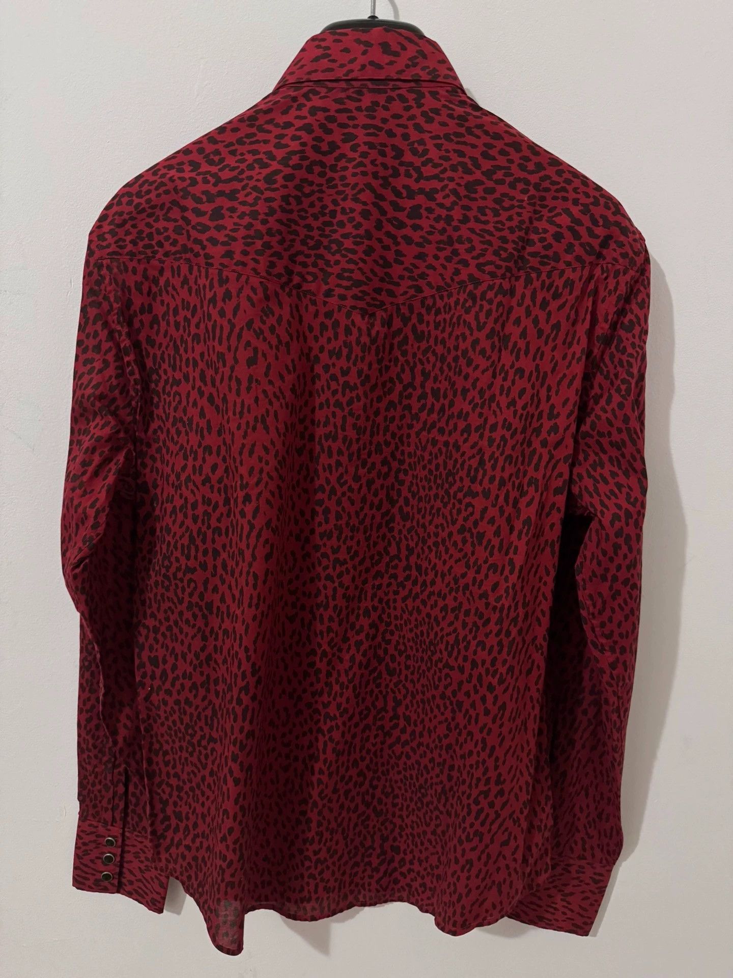 Saint Laurent Paris Saint Laurent SLP Cotton Court Red Leopard Print Shirt Size US XL / EU 56 / 4 - 2 Thumbnail