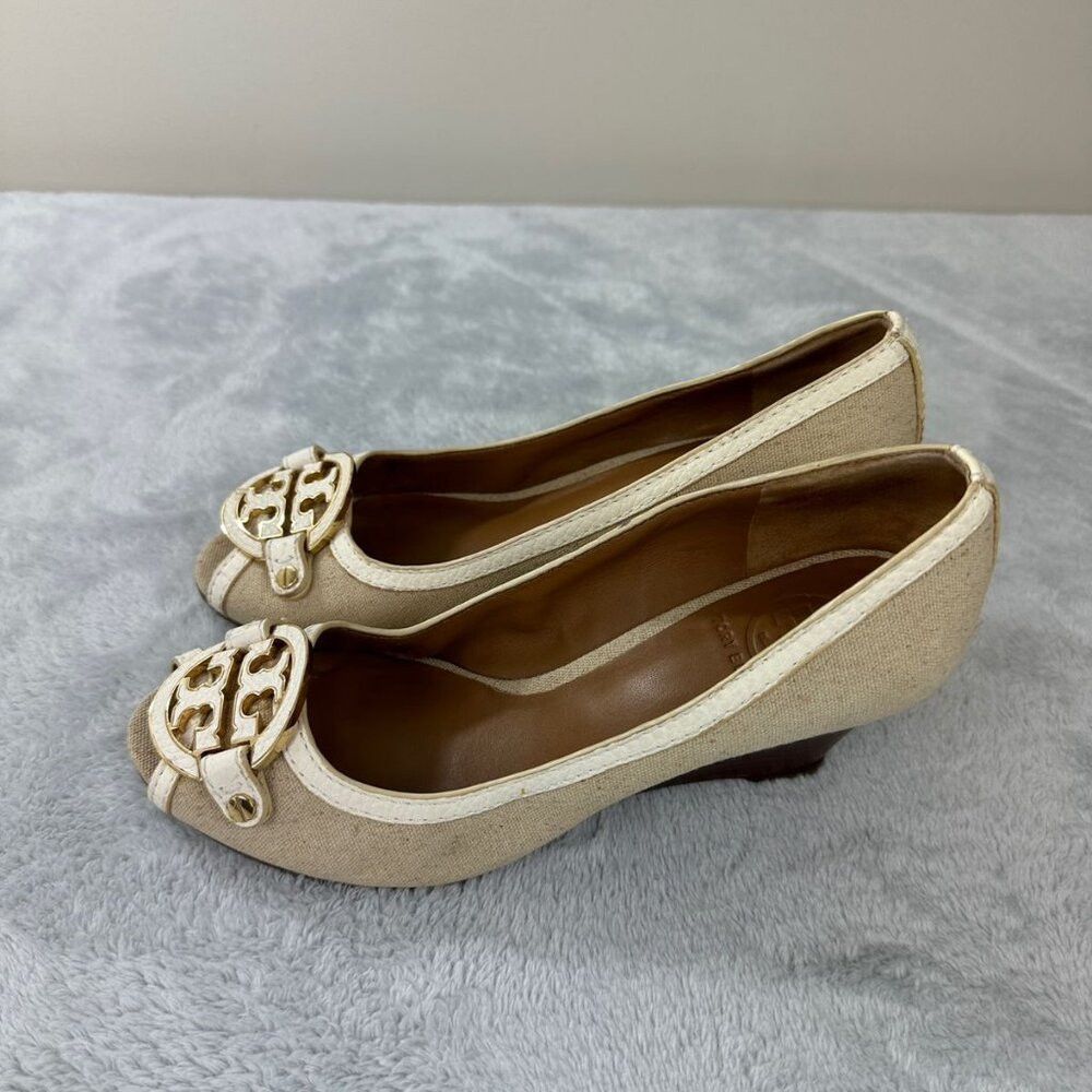 Tory Burch Tory Burch Beige Wedges Women's Size 8 US Size US 8 / IT 38 - 4 Thumbnail