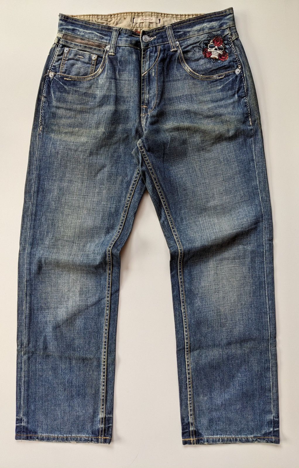 Marc Ecko March Ecko embroidery motif distressed jeans Size US 34 / EU 50 - 2 Thumbnail