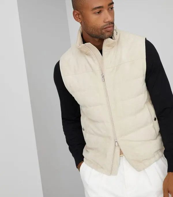 Brunello Cucinelli o1la1rc1a0425 Padded Leather Jacket in Natural Size US L / EU 52-54 / 3 - 2 Thumbnail