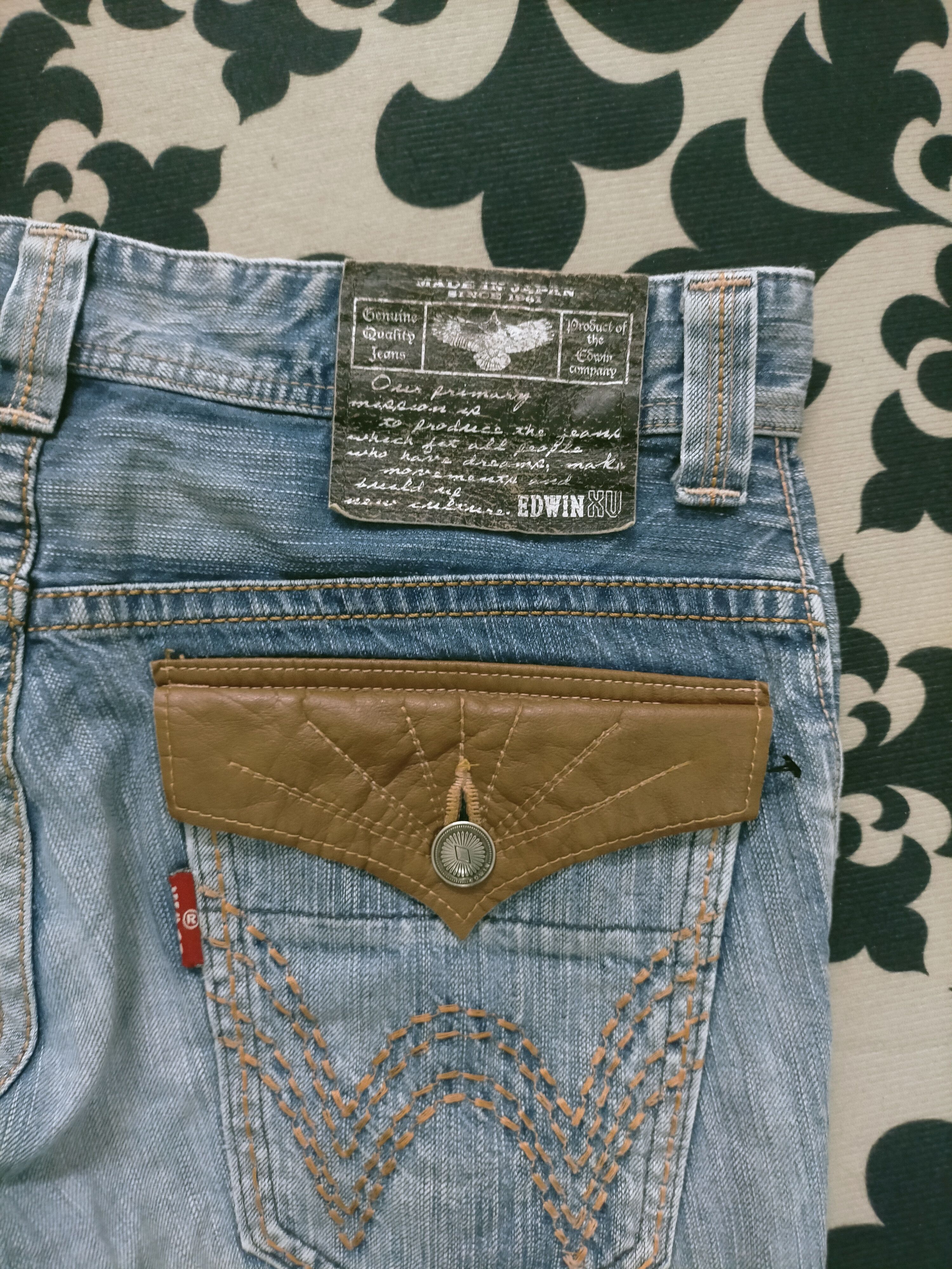 Edwin × Le Grande Bleu (L.G.B.) 🔥Flared🔥 Edwin xv Thrashed Patchwork Jeans Size US 32 / EU 48 - 6 Thumbnail