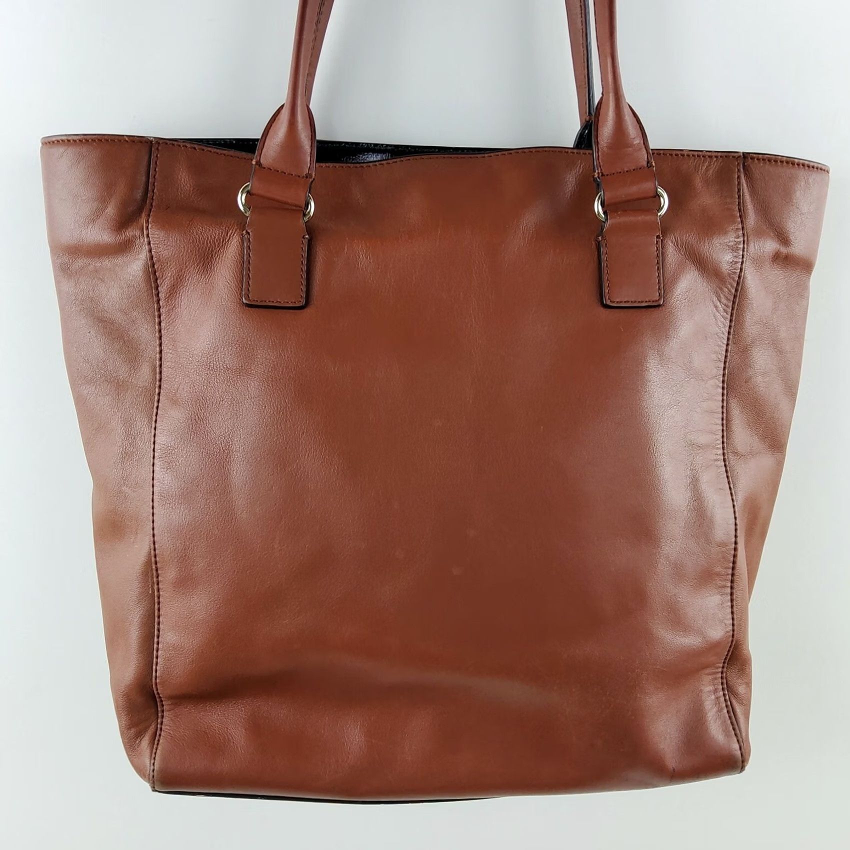 Vintage Kate Spade Hampton Road Davis Large Smooth Leather Tote Turnlock Purse Handbag Women Bag Brown Leather Tote Purse Womens Size ONE SIZE - 4 Thumbnail